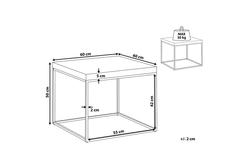 Barreras Sidebord 60 cm - Lyst tre/Svart - Møbler - Bord - Avlastningsbord & sidobord - Lampebord & sidebord