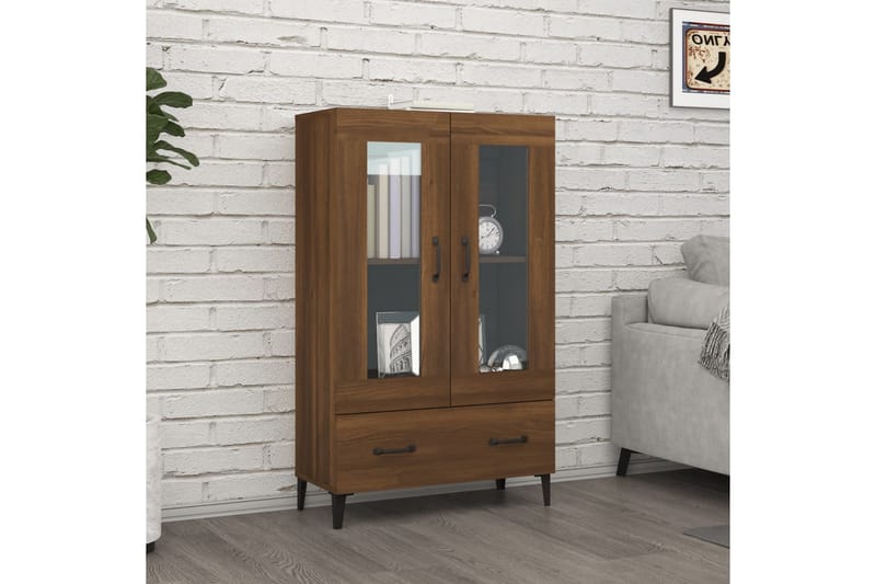 beBasic Highboard brun eik 70x31x115 cm konstruert tre - Brun - Møbler - Bord - Avlastningsbord & sidobord - Brettbord og småbord