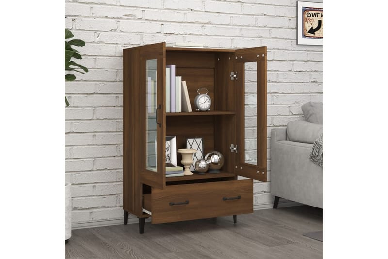 beBasic Highboard brun eik 70x31x115 cm konstruert tre - Brun - Møbler - Bord - Avlastningsbord & sidobord - Brettbord og småbord