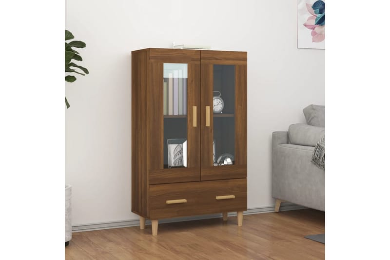 beBasic Highboard brun eik 70x31x115 cm konstruert tre - Brun - Møbler - Bord - Avlastningsbord & sidobord - Brettbord og småbord