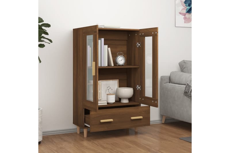 beBasic Highboard brun eik 70x31x115 cm konstruert tre - Brun - Møbler - Bord - Avlastningsbord & sidobord - Brettbord og småbord