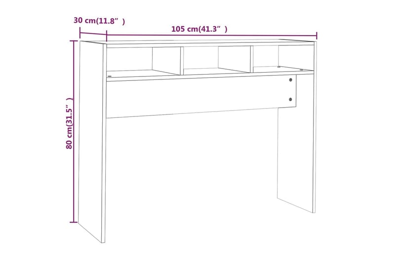 beBasic Konsollbord brun eik 105x30x80 cm konstruert tre - Brun - Møbler - Bord - Avlastningsbord & sidobord - Konsollbord & gangbord