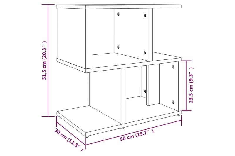 beBasic Nattbord grå sonoma 50x30x51,5 cm konstruert tre - GrÃ¥ - Møbler - Bord - Avlastningsbord & sidobord - Sengebord & nattbord