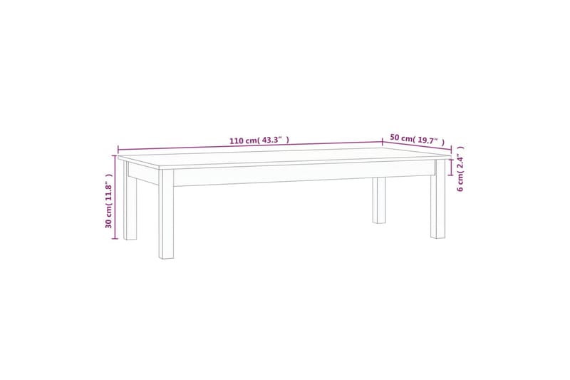 beBasic Salongbord 110x50x30 cm heltre furu - Brun - Møbler - Bord - Avlastningsbord & sidobord - Brettbord og småbord