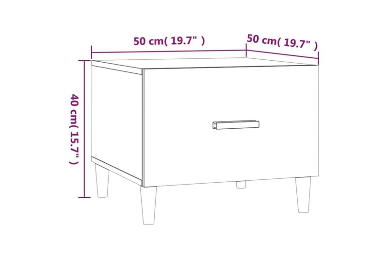 beBasic Salongbord 2 stk betonggrå 50x50x40 cm konstruert tre - GrÃ¥ - Møbler - Bord - Avlastningsbord & sidobord - Brettbord og småbord