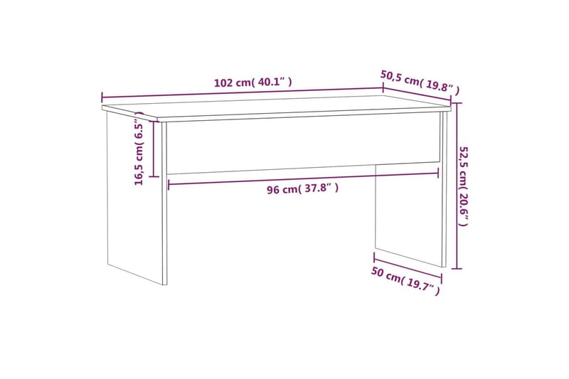 beBasic Salongbord betonggrå 102x50,5x52,5 cm konstruert tre - GrÃ¥ - Møbler - Bord - Avlastningsbord & sidobord - Brettbord og småbord