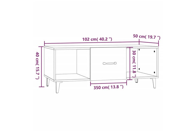 beBasic Salongbord betonggrå 102x50x40 cm konstruert tre - GrÃ¥ - Møbler - Bord - Avlastningsbord & sidobord - Brettbord og småbord