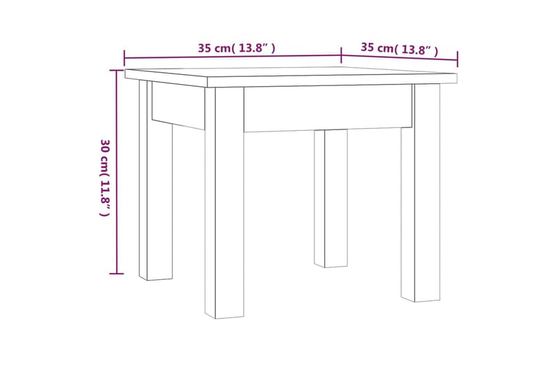 beBasic Salongbord grå 35x35x30 cm heltre furu - GrÃ¥ - Møbler - Bord - Avlastningsbord & sidobord - Brettbord og småbord