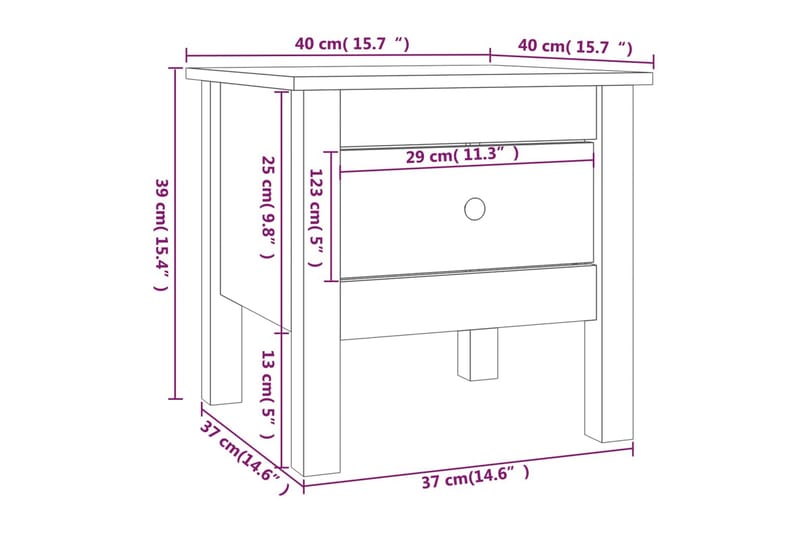 beBasic Salongbord grå 40x40x39 cm heltre furu - GrÃ¥ - Møbler - Bord - Avlastningsbord & sidobord - Brettbord og småbord