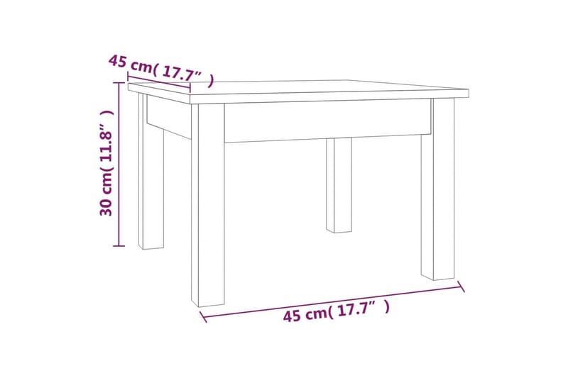 beBasic Salongbord grå 45x45x30 cm heltre furu - GrÃ¥ - Møbler - Bord - Avlastningsbord & sidobord - Brettbord og småbord