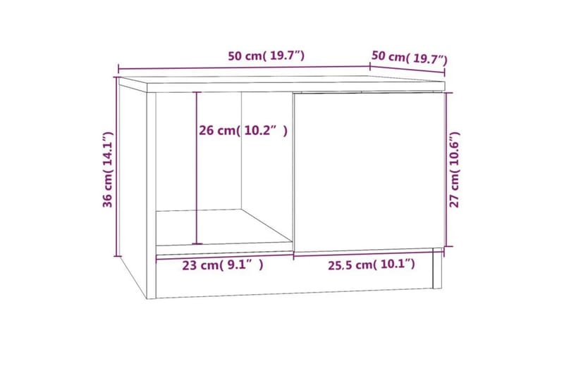 beBasic Salongbord grå sonoma 50x50x36 cm konstruert tre - GrÃ¥ - Møbler - Bord - Avlastningsbord & sidobord - Brettbord og småbord