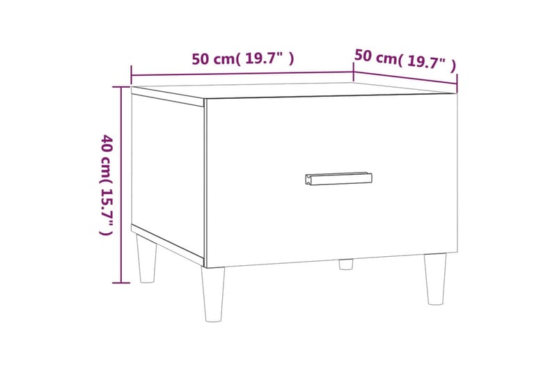 beBasic Salongbord grå sonoma 50x50x40 cm konstruert tre - GrÃ¥ - Møbler - Bord - Avlastningsbord & sidobord - Brettbord og småbord