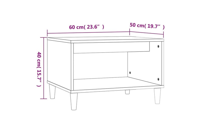 beBasic Salongbord grå sonoma 60x40x50 cm konstruert tre - GrÃ¥ - Møbler - Bord - Avlastningsbord & sidobord - Brettbord og småbord