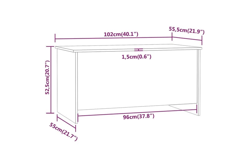 beBasic Salongbord høyglans hvit 102x55,5x52,5 cm konstruert tre - Hvit - Møbler - Bord - Avlastningsbord & sidobord - Brettbord og småbord