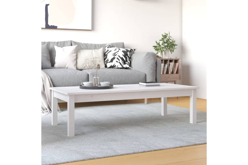 beBasic Salongbord hvit 110x50x30 cm heltre furu - Hvit - Møbler - Bord - Avlastningsbord & sidobord - Brettbord og småbord