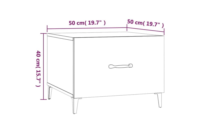 beBasic Salongbord med metallben 2 stk betonggrå 50x50x40 cm - GrÃ¥ - Møbler - Bord - Avlastningsbord & sidobord - Brettbord og småbord