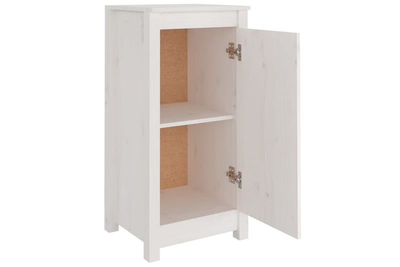 beBasic Skjenker 2 stk hvit 40x35x80 cm heltre furu - Hvit - Møbler - Bord - Avlastningsbord & sidobord - Brettbord og småbord