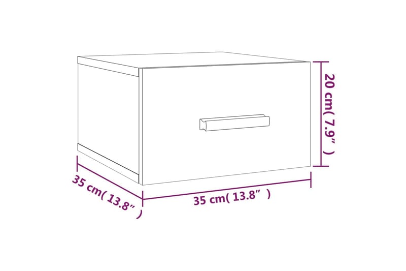 beBasic Veggmonterte nattbord 2 stk brun eik 35x35x20 cm - Brun - Møbler - Bord - Avlastningsbord & sidobord - Sengebord & nattbord