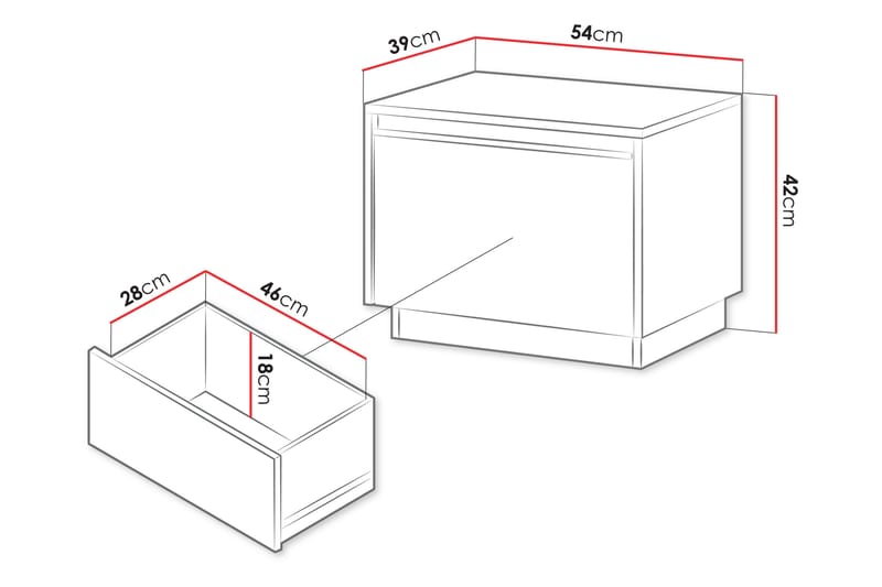 Bolstan Nattbord 54 cm - Beige - Møbler - Bord - Avlastningsbord & sidobord - Sengebord & nattbord