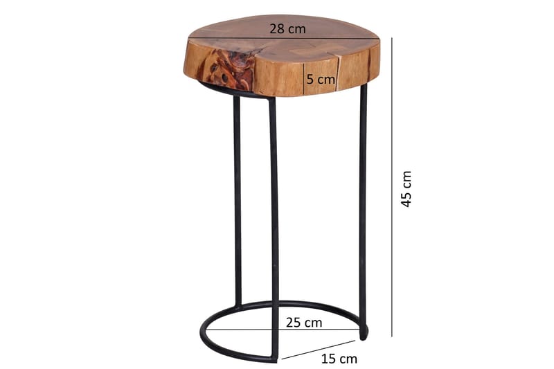 Avlastningsbord Decook 28 cm - Brun - Møbler - Bord - Avlastningsbord & sidobord - Brettbord og småbord