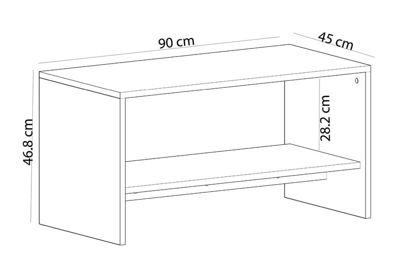 Avlastningsbord Faithanit 90 cm - Hvit / Natur - Møbler - Bord - Avlastningsbord & sidobord - Brettbord og småbord