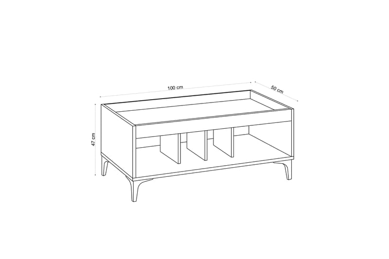 Brettbord Lukenya 100 cm - Natur / Svart - Møbler - Bord - Avlastningsbord & sidobord - Brettbord og småbord