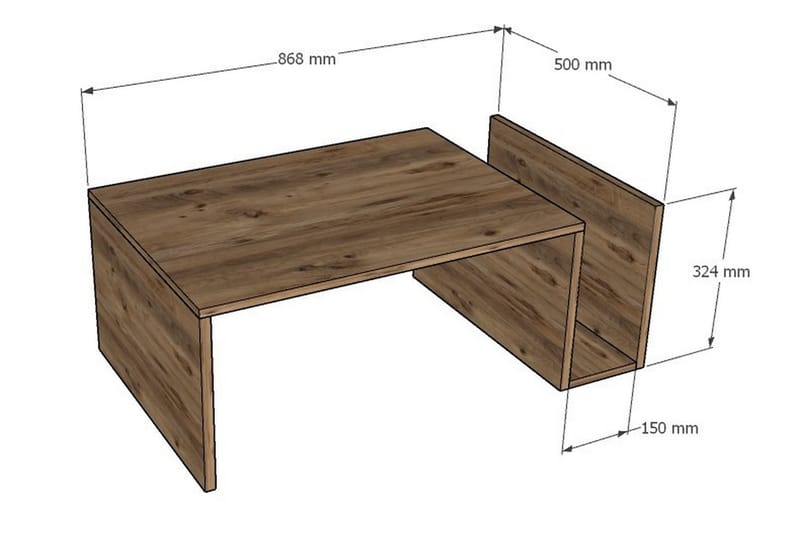 Brettbord Memenil 87 cm - Brun - Møbler - Bord - Avlastningsbord & sidobord - Brettbord og småbord