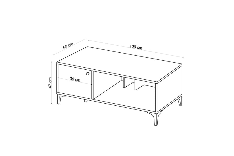 Brettbord Rigonce 100 cm - Natur / Svart - Møbler - Bord - Avlastningsbord & sidobord - Brettbord og småbord