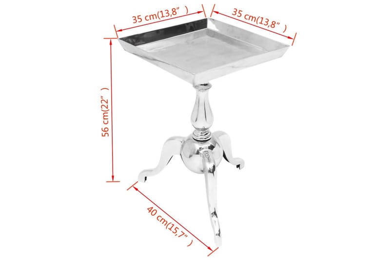 Firkantede Sidebord Aluminum Sølv - Sølv - Møbler - Bord - Avlastningsbord & sidobord - Brettbord og småbord