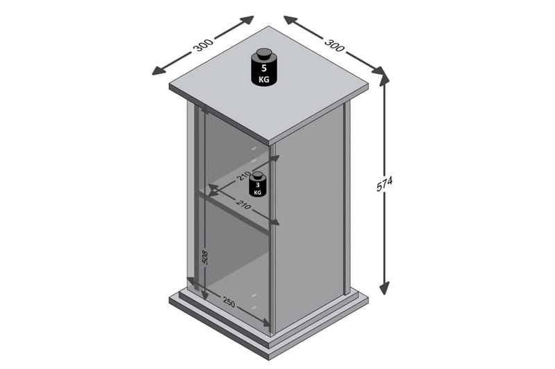 FMD Aksentbord med dør 57,4 cm eiketre - Møbler - Bord - Avlastningsbord & sidobord - Brettbord og småbord