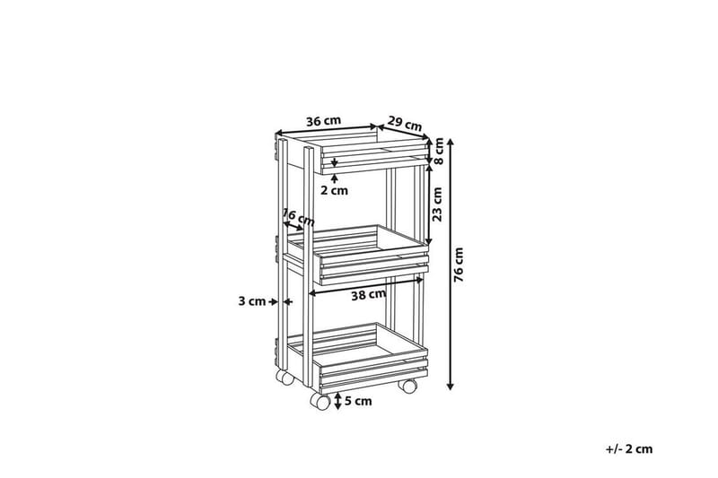 Serveringsvogn Brielles 38 cm - Lysebrun/Svart - Møbler - Bord - Avlastningsbord & sidobord - Brettbord og småbord