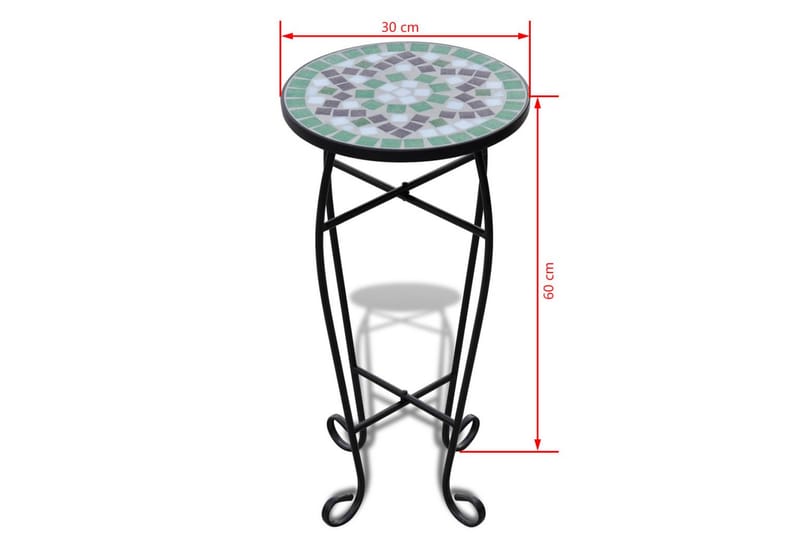 Side-/plantebord mosaikk grønn hvit - Grønn - Møbler - Bord - Avlastningsbord & sidobord - Brettbord og småbord