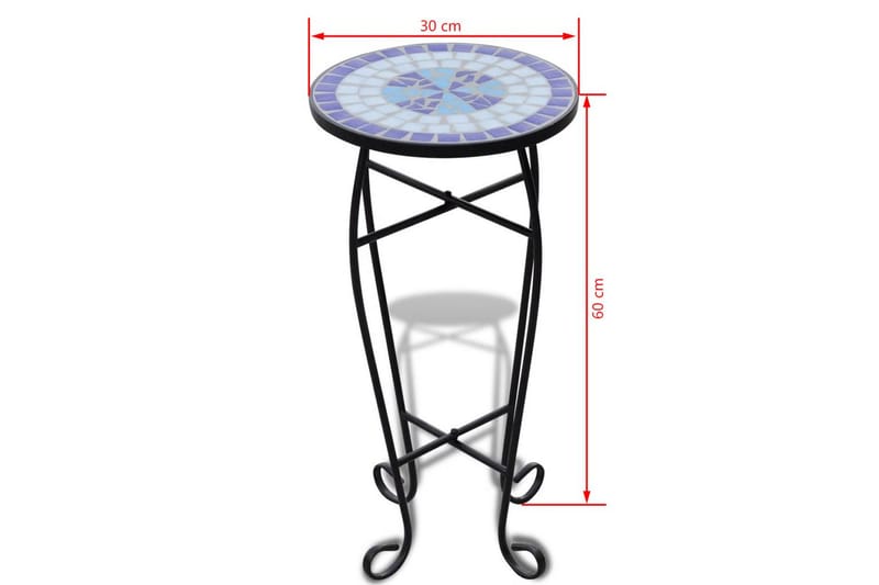 Side-/plantebord mosaikk blå hvit - Blå - Møbler - Bord - Avlastningsbord & sidobord - Brettbord og småbord
