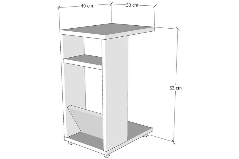 Sidebord Filint 63 cm - Antrasitt/Svart - Møbler - Bord - Avlastningsbord & sidobord - Brettbord og småbord