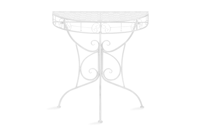 Sidebord gammeldags stil halvrund metall 72x36x74 cm sølv - Sølv - Lampebord & sidebord - Brettbord og småbord