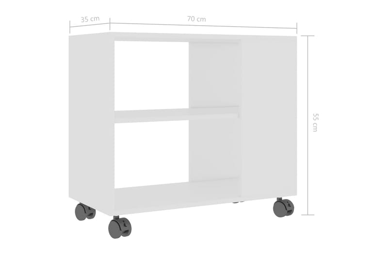 Sidebord hvit 70x35x55 cm sponplate - Hvit - Møbler - Bord - Avlastningsbord & sidobord - Brettbord og småbord