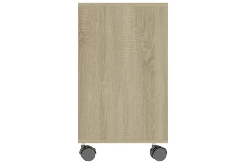 Sidebord hvit og sonoma eik 70x35x55 cm sponplate - Beige - Møbler - Bord - Avlastningsbord & sidobord - Brettbord og småbord