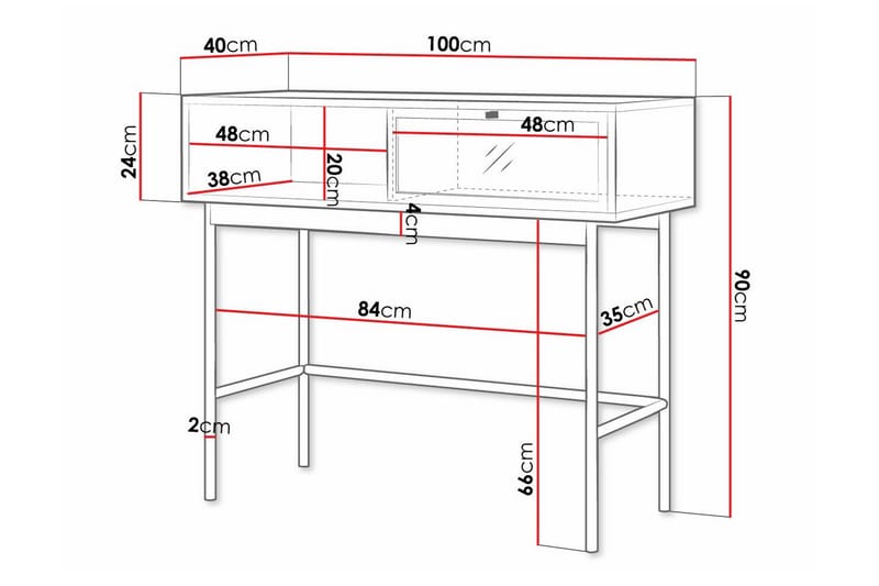 Sidebord Kintore 100 cm - Svart - Møbler - Bord - Avlastningsbord & sidobord - Brettbord og småbord