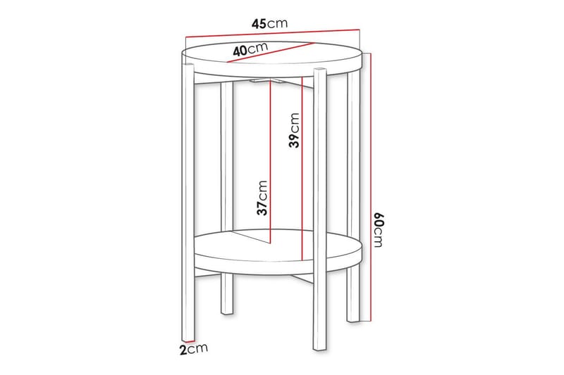 Sidebord Kintore - Svart - Møbler - Bord - Avlastningsbord & sidobord - Brettbord og småbord