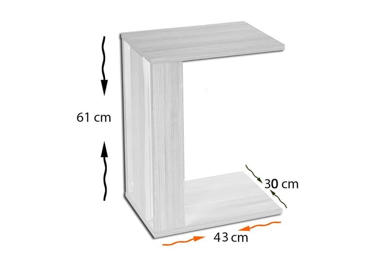 Sidebord Kyrkbyn - Hvit/Marmor - Møbler - Bord - Avlastningsbord & sidobord - Brettbord og småbord