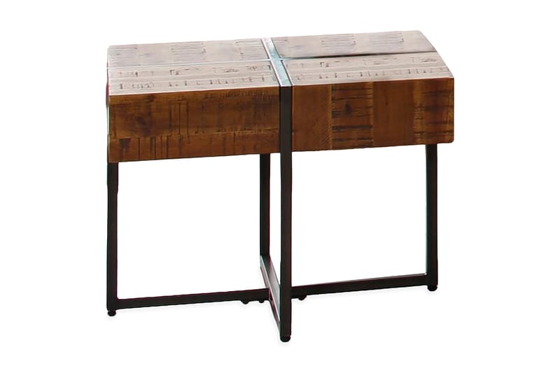 Sidebord Marcus - Akasie Brun|Metall - Sammenleggbart bord - Marmorbord - Lampebord & sidebord - Brettbord og småbord