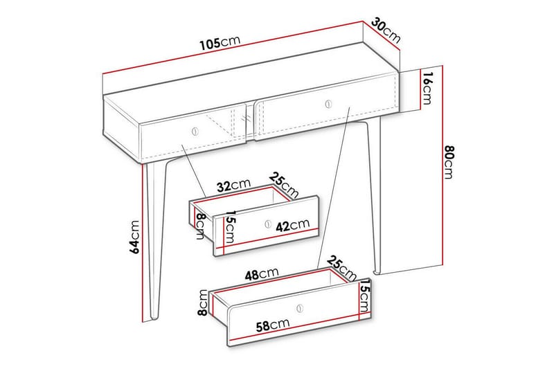 Sidebord Rathmore 105 cm - Blå - Møbler - Bord - Avlastningsbord & sidobord - Brettbord og småbord