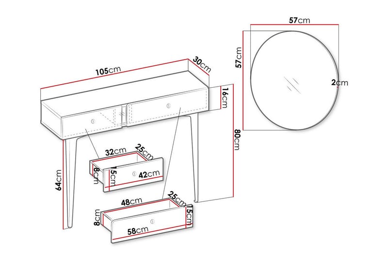 Sidebord Rathmore 105 cm - Blå - Møbler - Bord - Avlastningsbord & sidobord - Brettbord og småbord