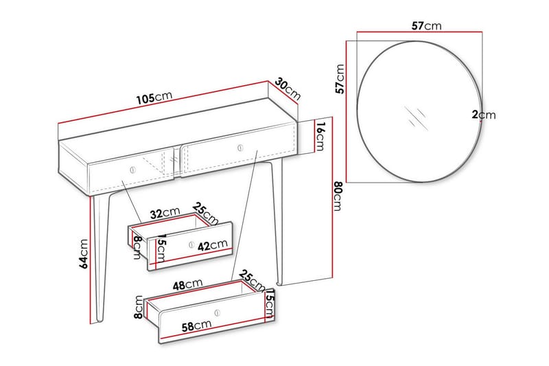 Sidebord Rathmore 105 cm - Grøn - Møbler - Bord - Avlastningsbord & sidobord - Brettbord og småbord