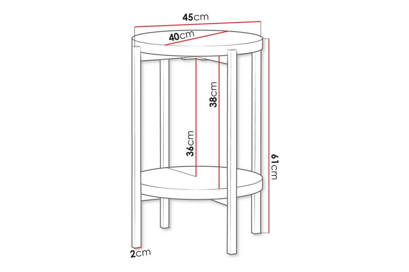 Sidebord Staffin - Svart - Møbler - Bord - Avlastningsbord & sidobord - Brettbord og småbord