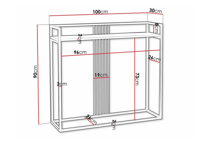 Sidebord Wardner 100 cm - Hvid - Møbler - Bord - Avlastningsbord & sidobord - Brettbord og småbord