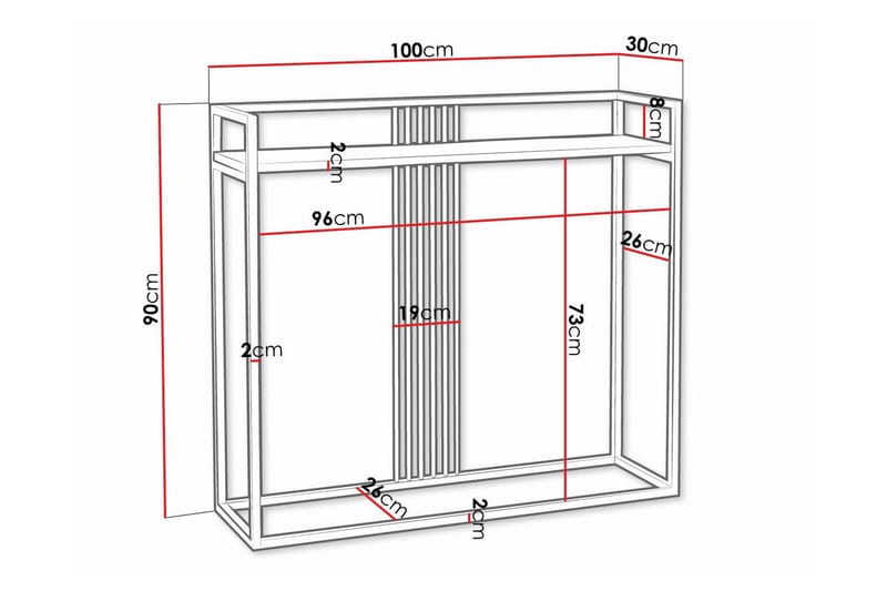 Sidebord Wardner 100 cm - Svart - Møbler - Bord - Avlastningsbord & sidobord - Brettbord og småbord