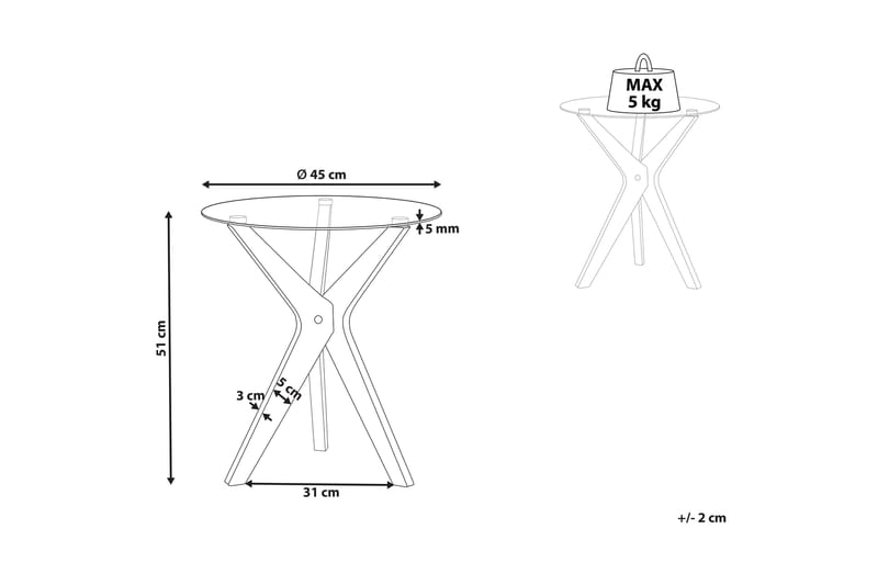 Brion Sidebord 45 cm - Transparent/Lyst tre - Møbler - Bord - Avlastningsbord & sidobord - Lampebord & sidebord