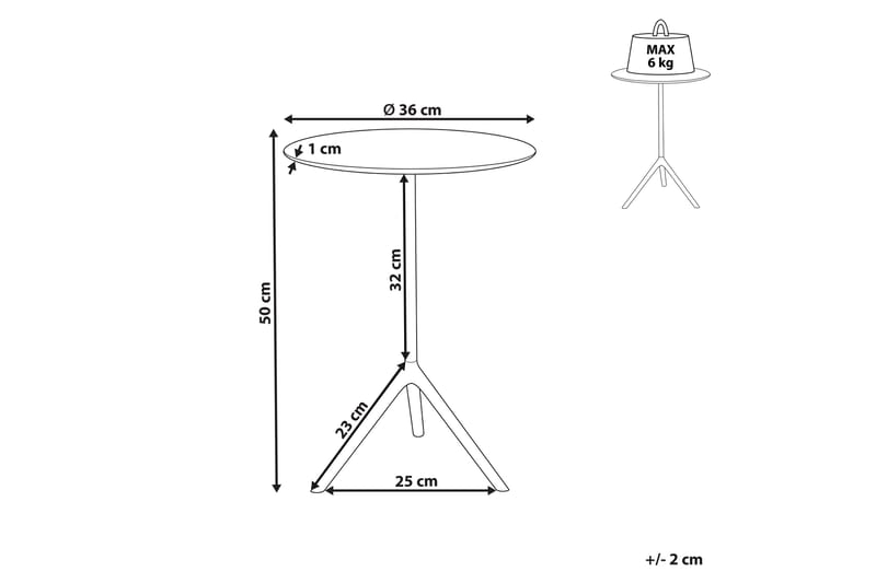 Dalija Sidebord 36 cm - Gull/Svart - Møbler - Bord - Avlastningsbord & sidobord - Lampebord & sidebord