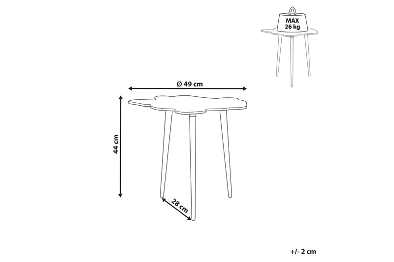 Emmanuel Sidebord 49 cm - Gull - Møbler - Bord - Avlastningsbord & sidobord - Lampebord & sidebord